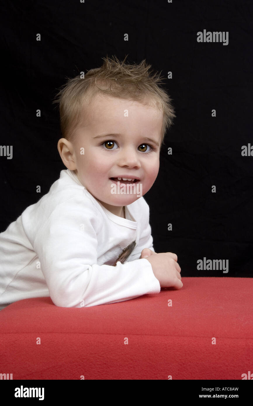 little cute, brownhaired boy Stock Photo Alamy