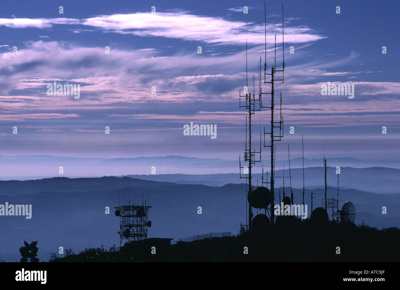 Communications antenna on Mount Diablo summit San Francisco Bay Area