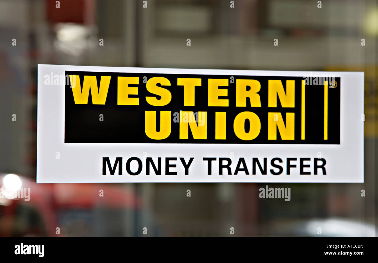 Western Union money transfer sign in bank window Spa Belgium Stock Photo -  Alamy