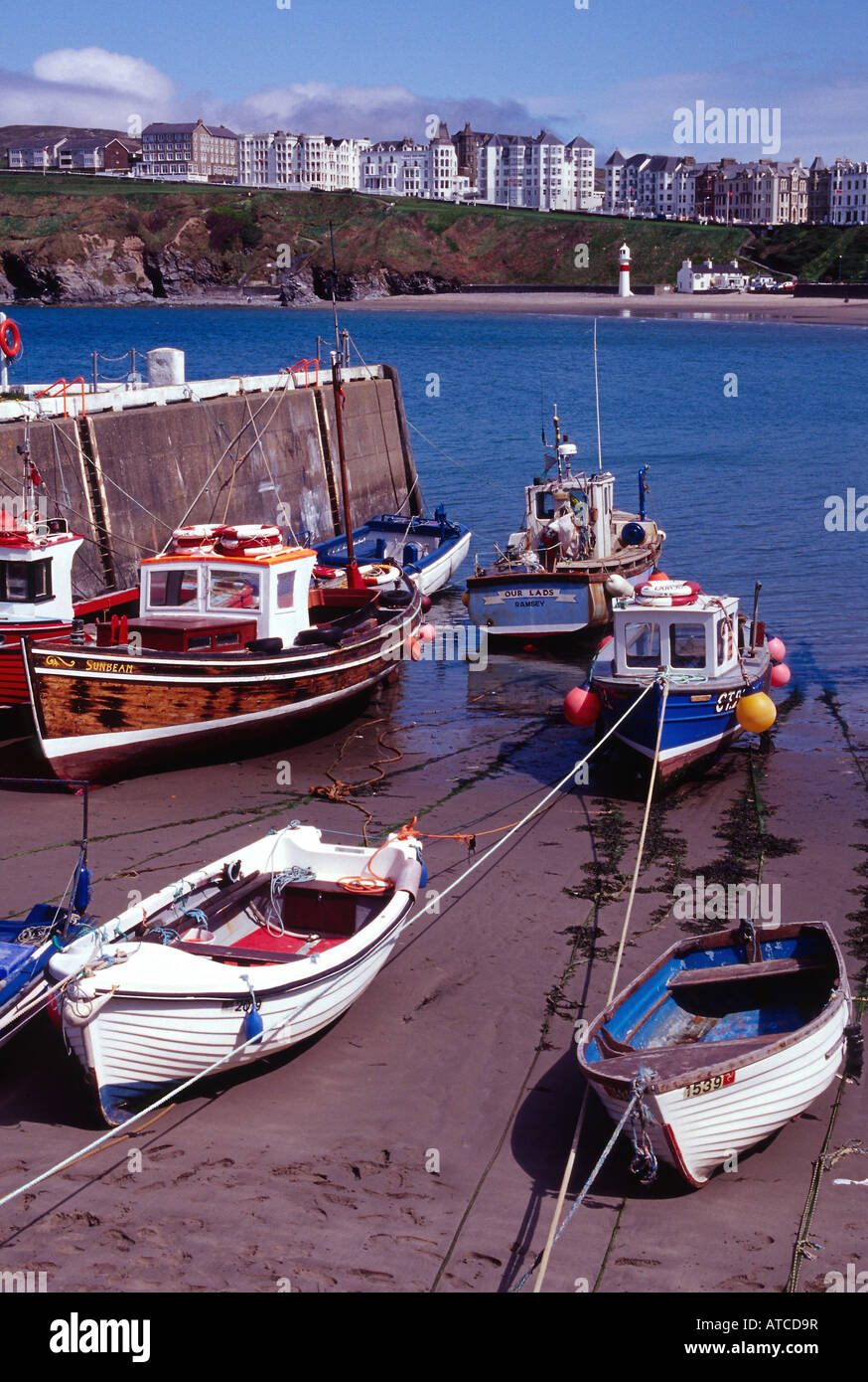 port erin harbour seafront beach summer isle of man uk gb Stock Photo