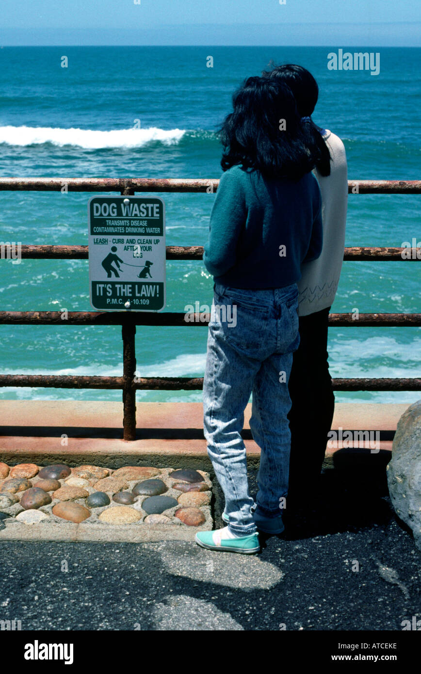 sign urging people to leash curb and clean up their dog waste coastal