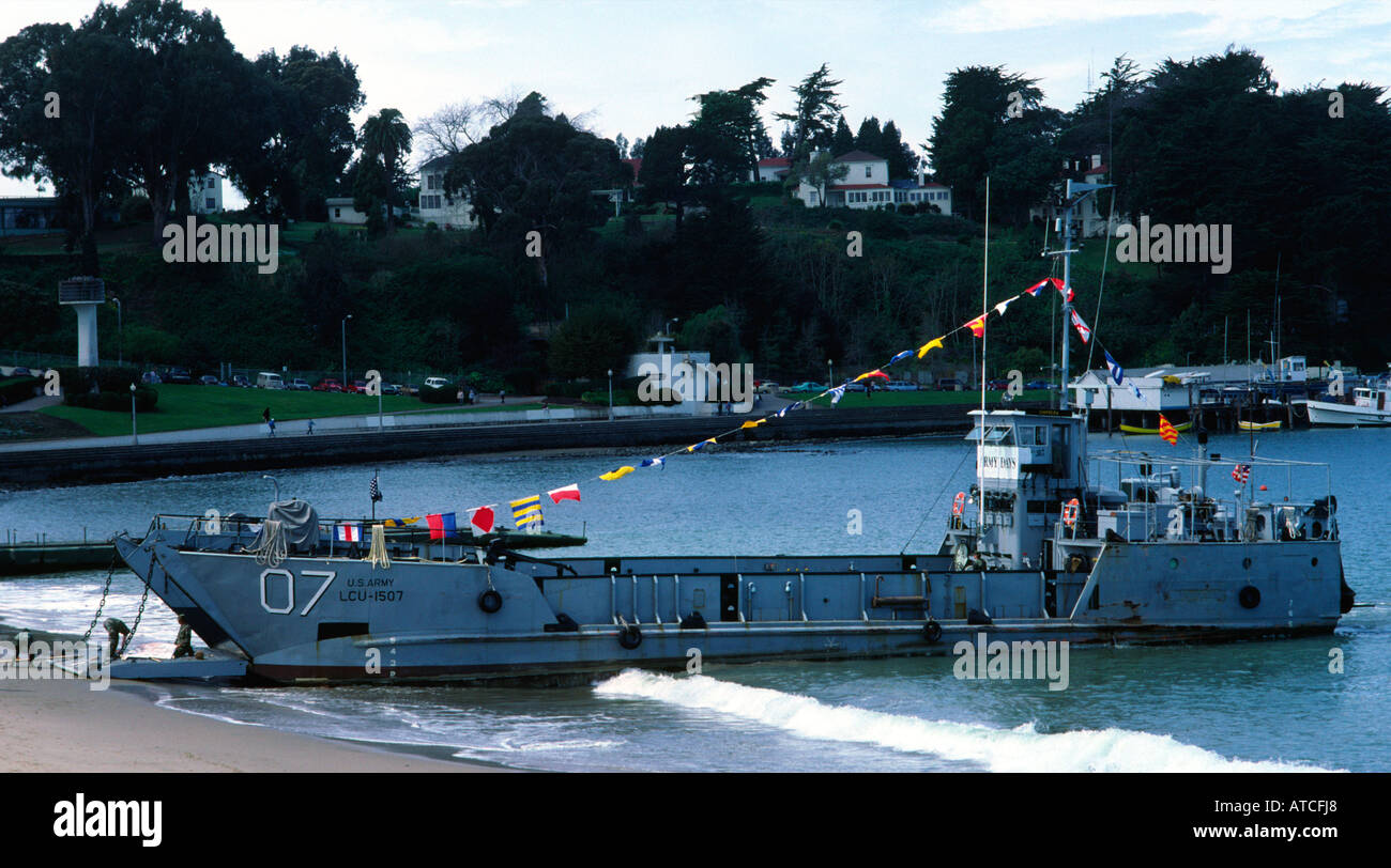 US Army LCU landing craft utility Fleet week Aquatic Park San Francisco Stock Photo