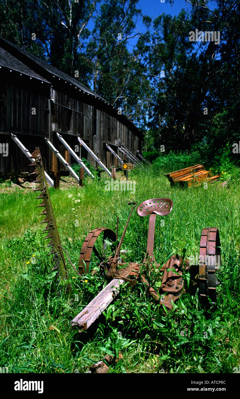 Burleigh Murry Ranch State Park Old farm implement San Mateo County California USA Stock Photo