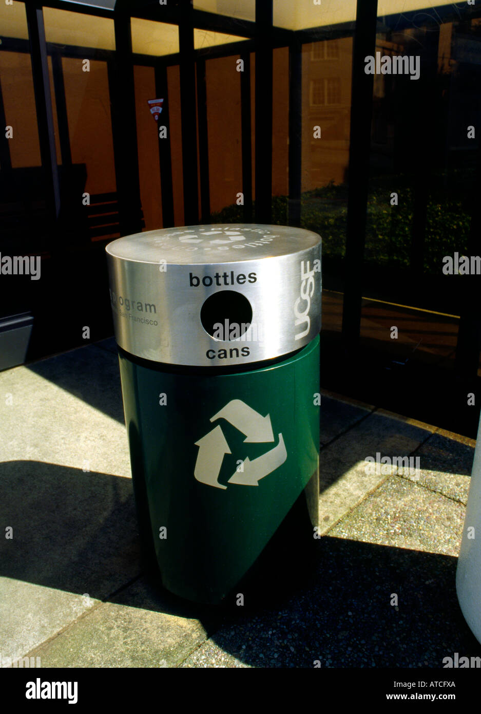 recycling receptacle UCSF campus University of California San Francisco Stock Photo Alamy