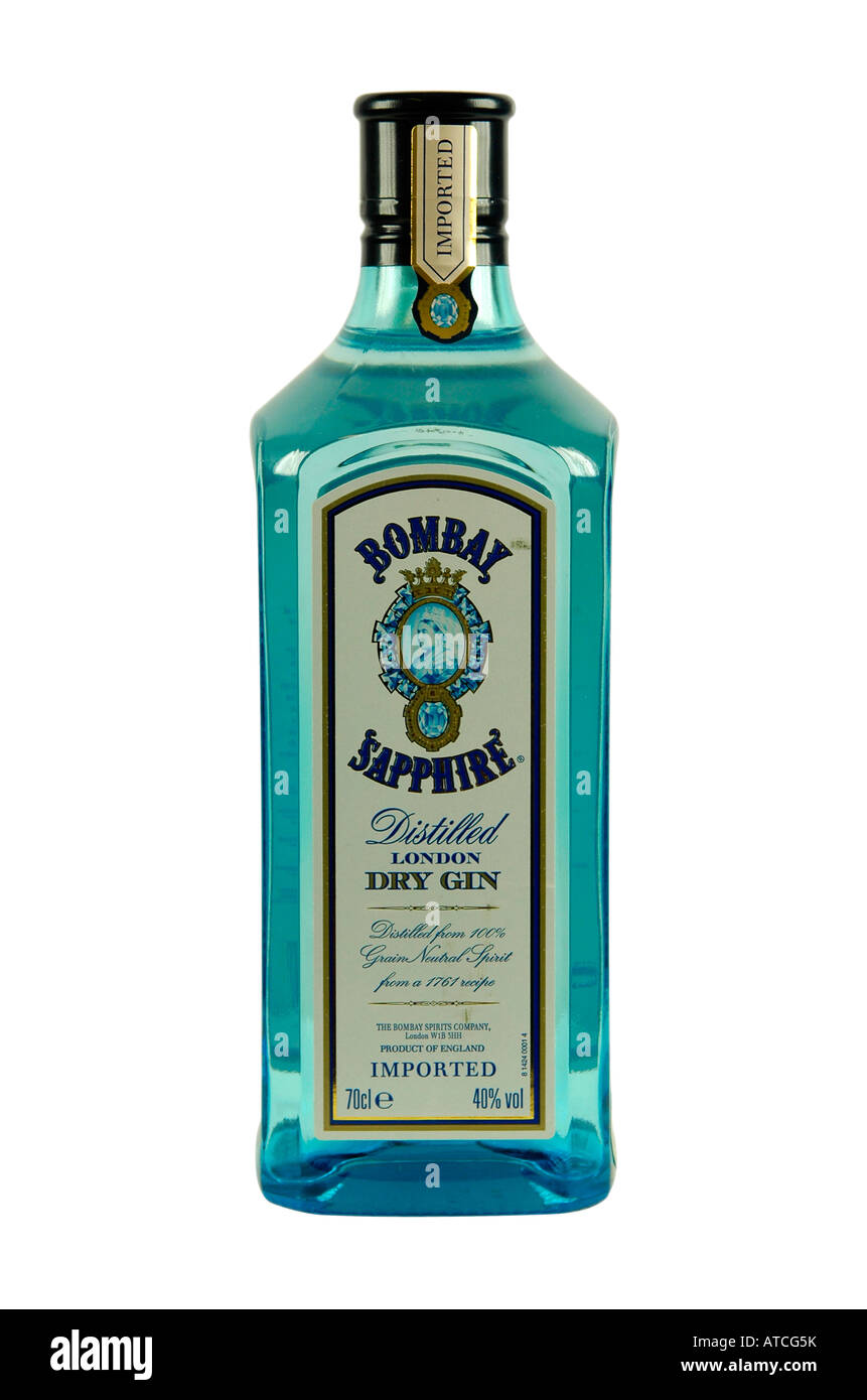 Bombay Sapphire gin bottle Stock Photo