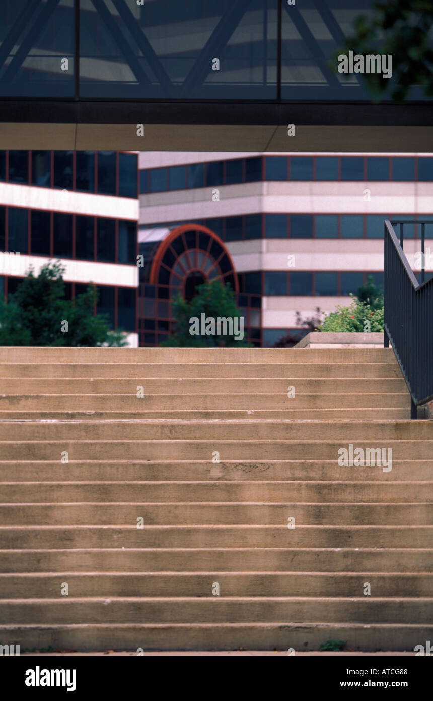Stairway to corporate office building Stock Photo