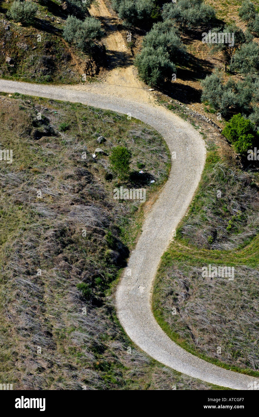 Aerial view of the country road hi-res stock photography and images - Alamy
