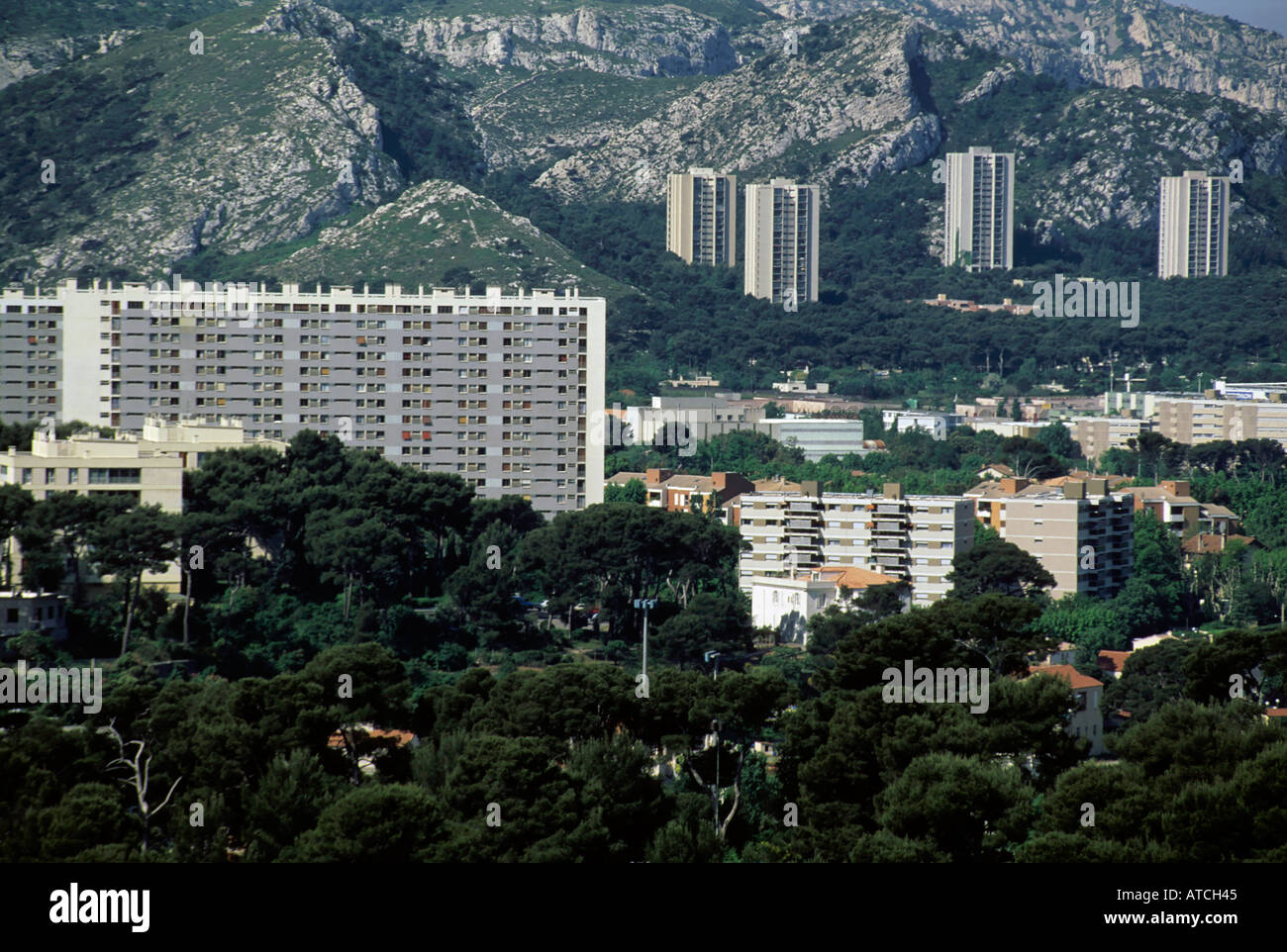 France Marseille Redon District From The Cit Radieuse By Le Corbusier Architect Stock Photo