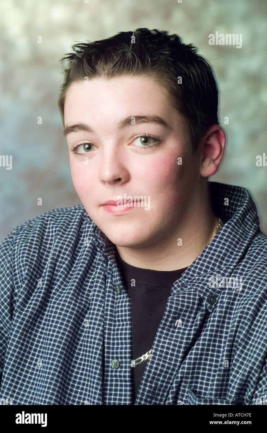 Portrait Caucasian teenager Stock Photo