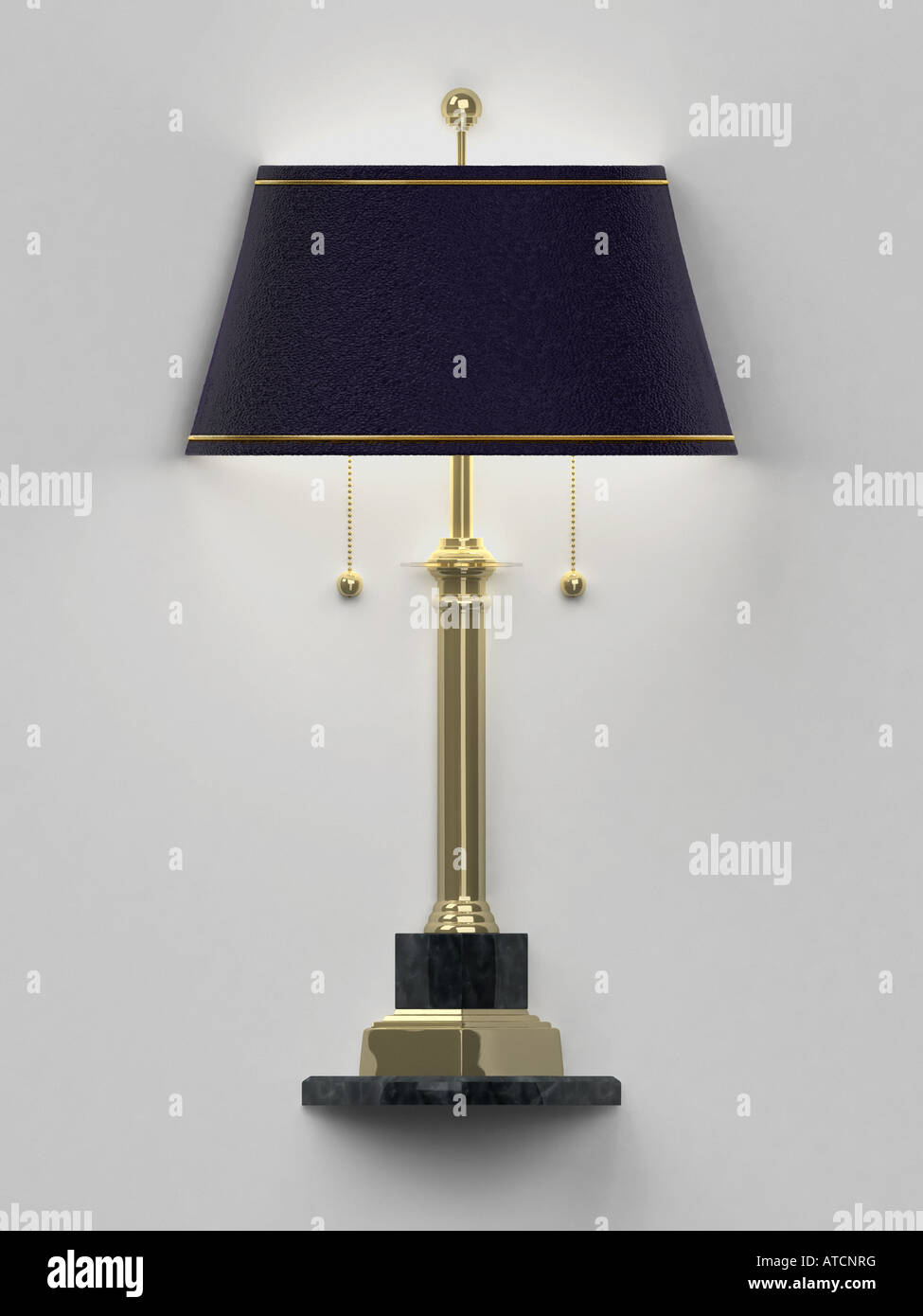 Table lamp on the wall Stock Photo