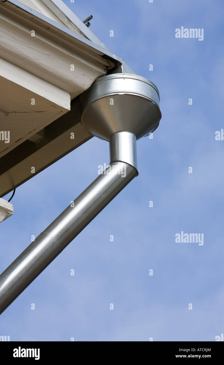 Spout at the corner of roof , Finland Stock Photo Alamy