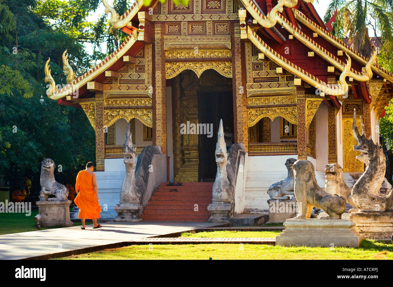 Wat phra sing temple in chiang mai Stock Photo