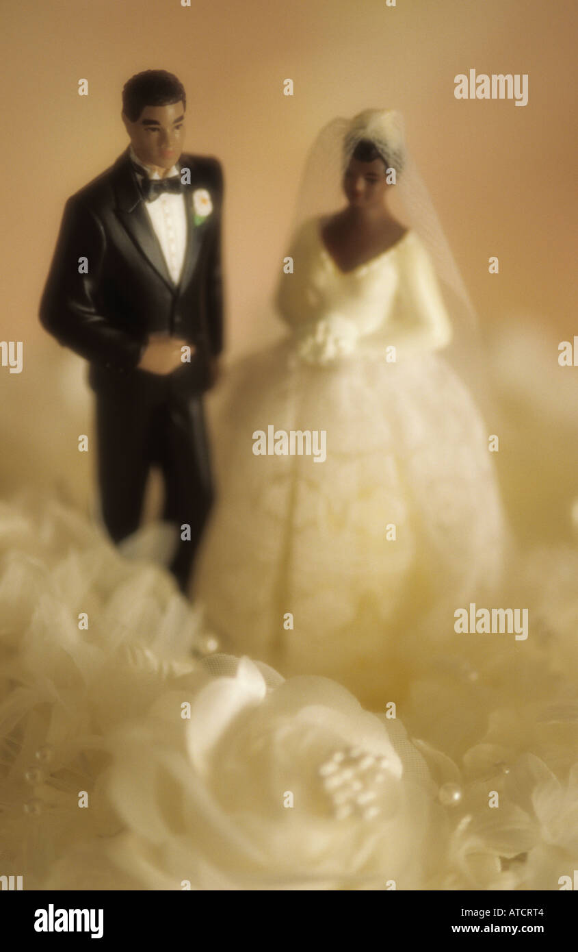 Traditional Marriage Ceremony With African American Black Couple