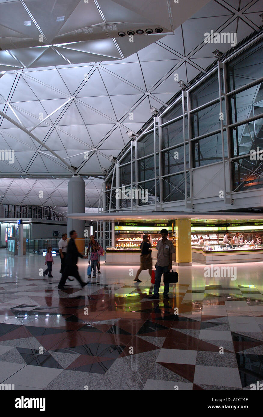 Interior of the Hong Kong  International Airport. Stock Photo