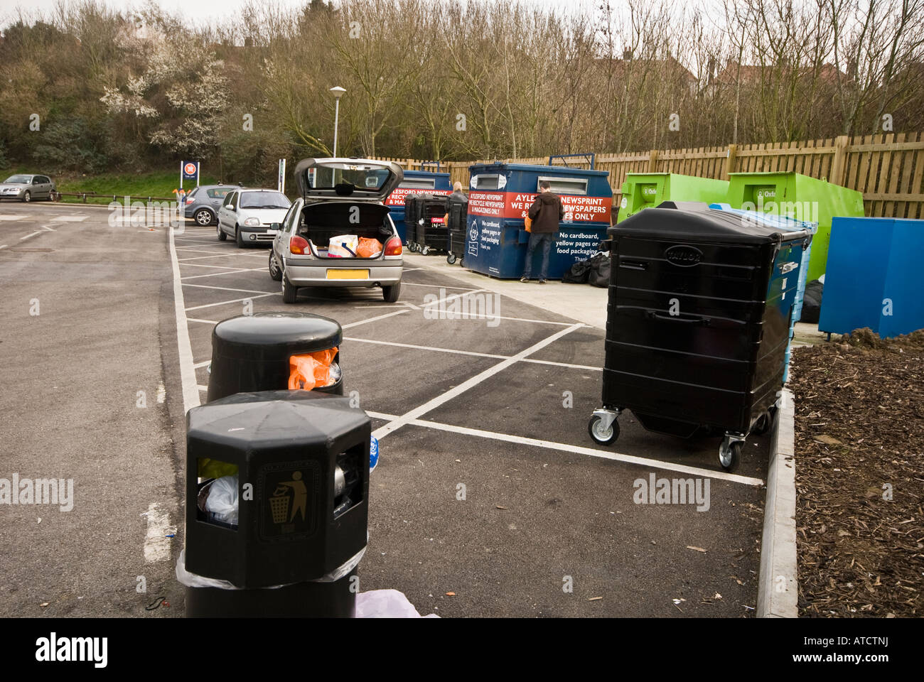 Communal recycling piont Stock Photo - Alamy