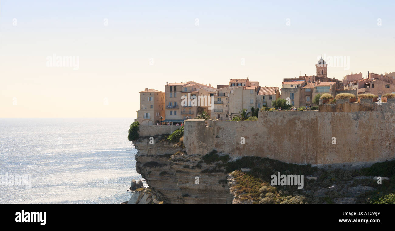 Haute Ville (Old Town) and Citadel, Bonifacio, Corsica, France Stock Photo