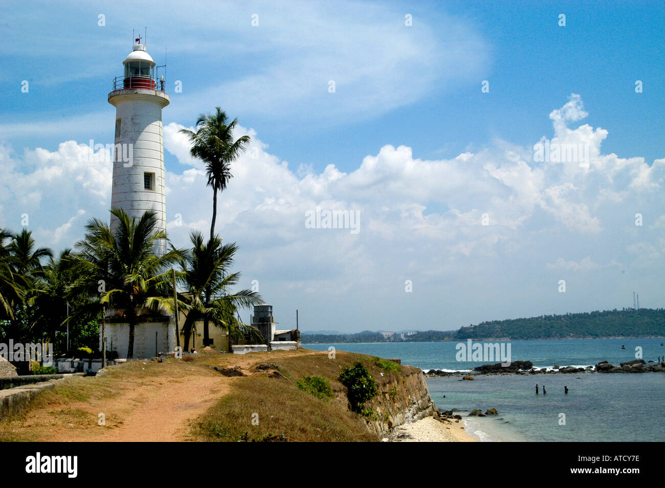 Galle Ceylon Sri Lanka light house beach coast Stock Photo Alamy