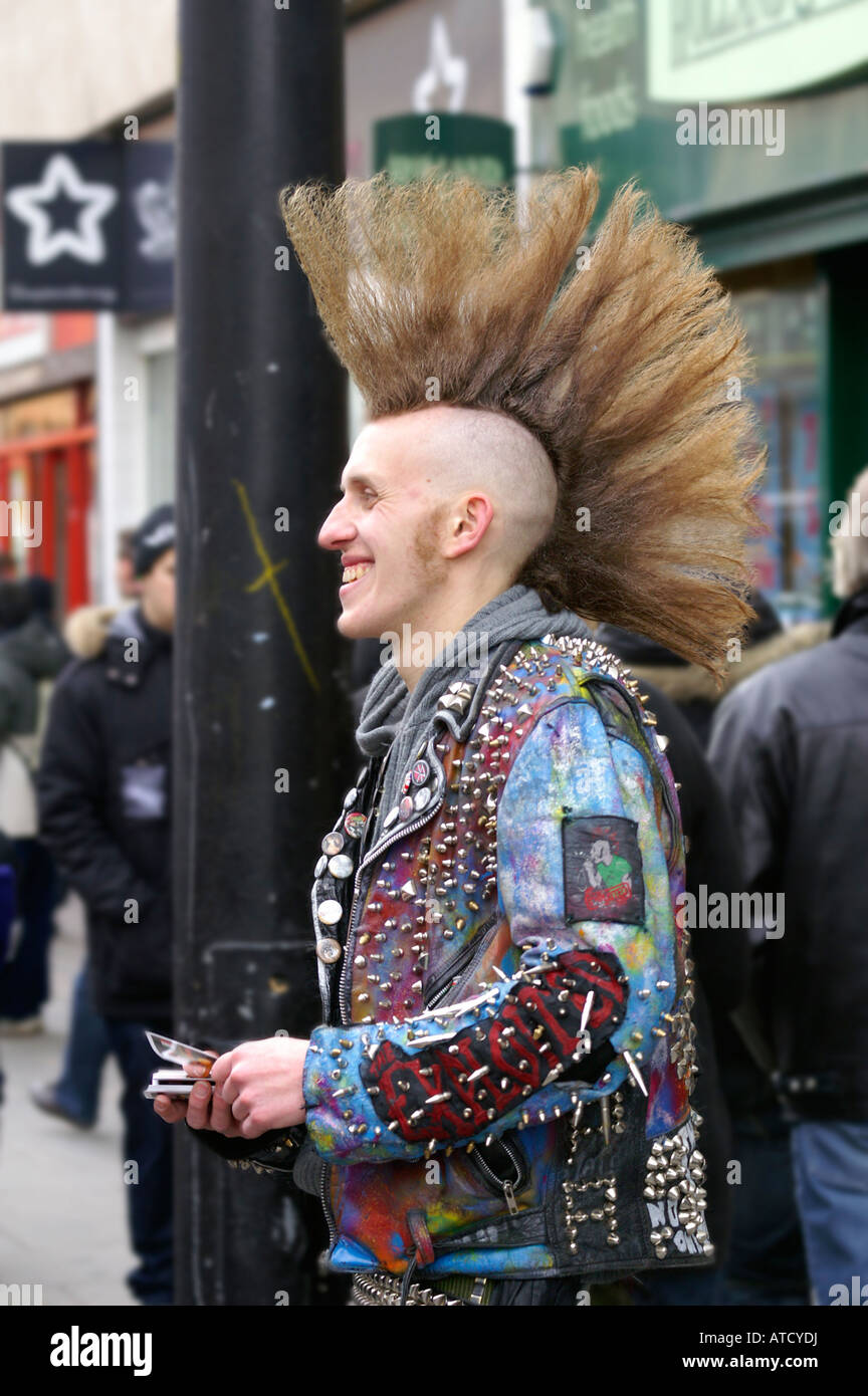 punk with mohawk hair cut Stock Photo