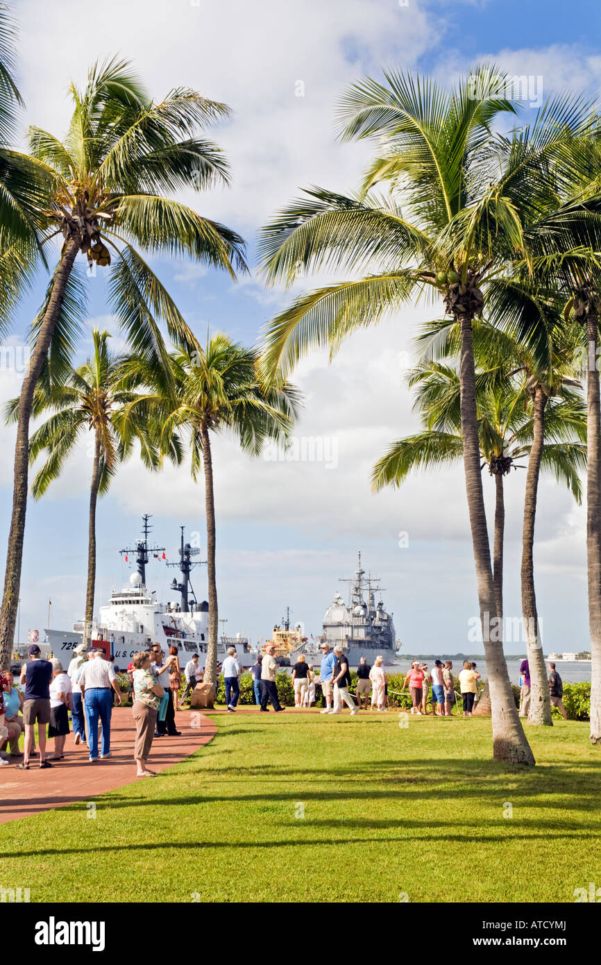 USS Arizona Memorial garden Navy CG Ships Stock Photo Alamy