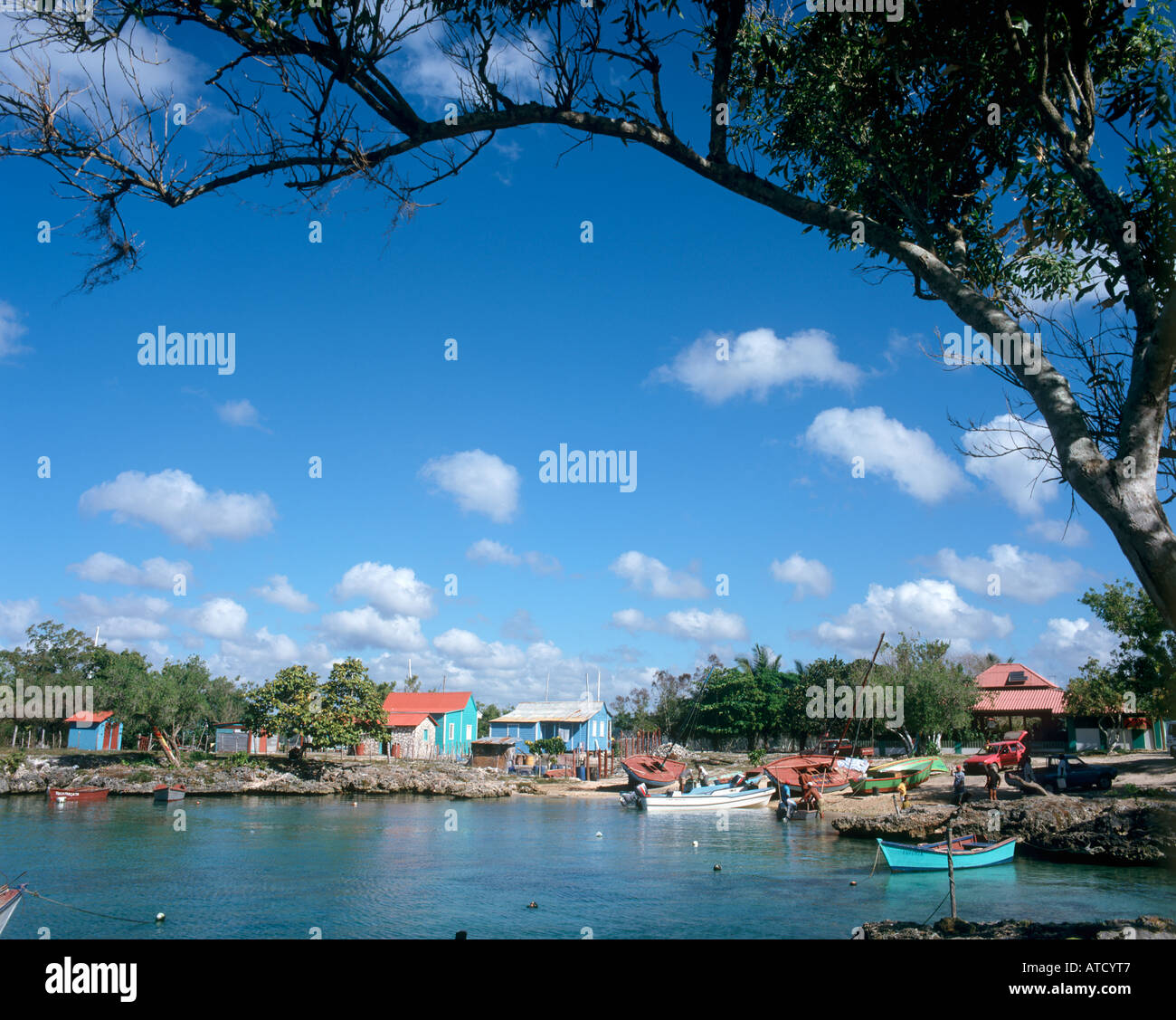 The fishing village of Bayahibe in 1998, South Coast, Dominican Republic, Caribbean Stock Photo