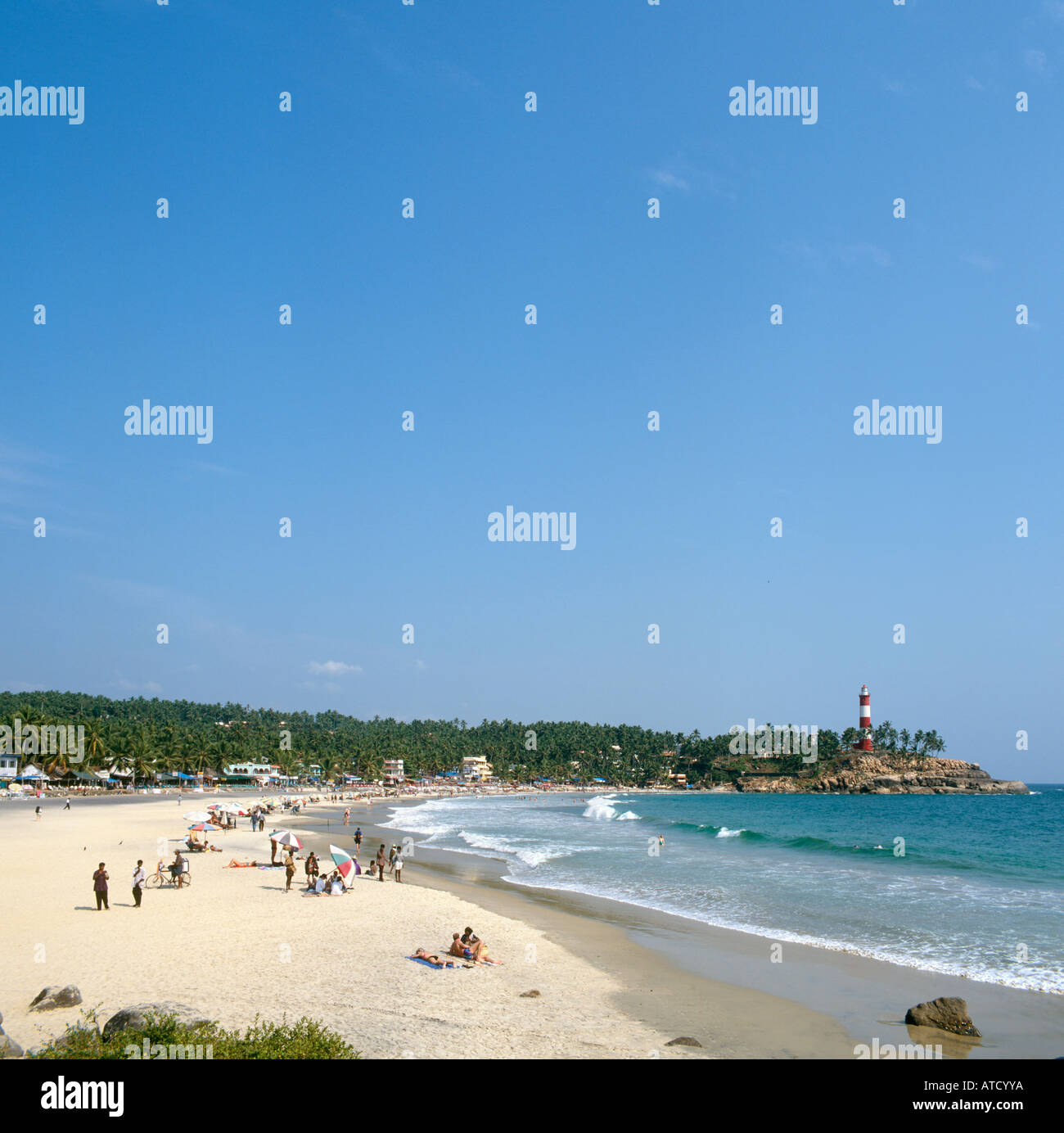 Lighthouse Beach in 2000, Kovalam, Kerala, India Stock Photo Alamy