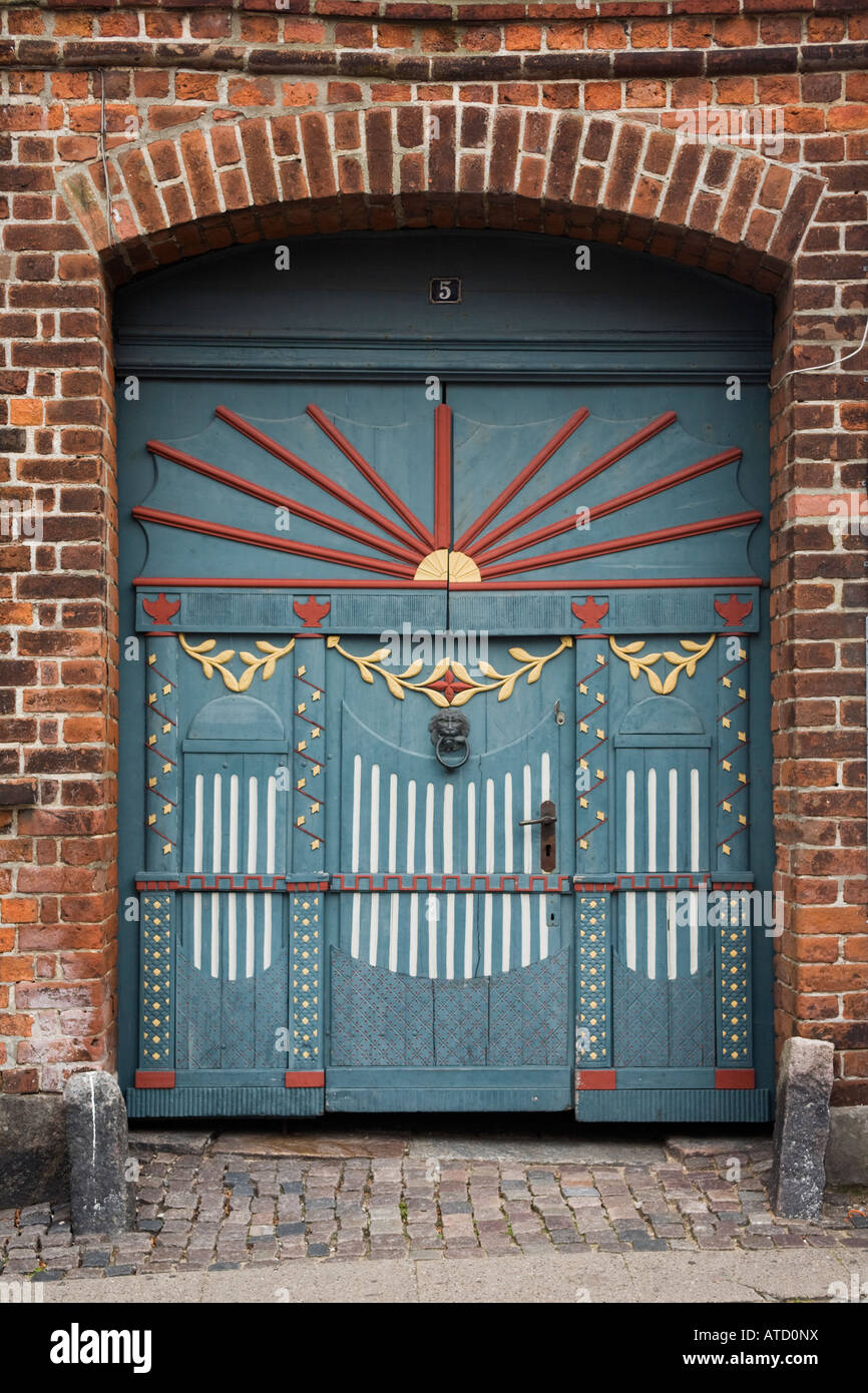 Hand-painted decorated frontdoor: Hotel Dagmar 1581 Stock Photo - Alamy