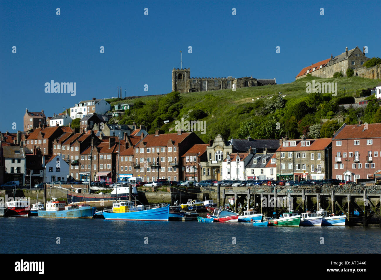 Fishing Boats In Whitby Harbour North Yorkshire England Stock Photo Alamy