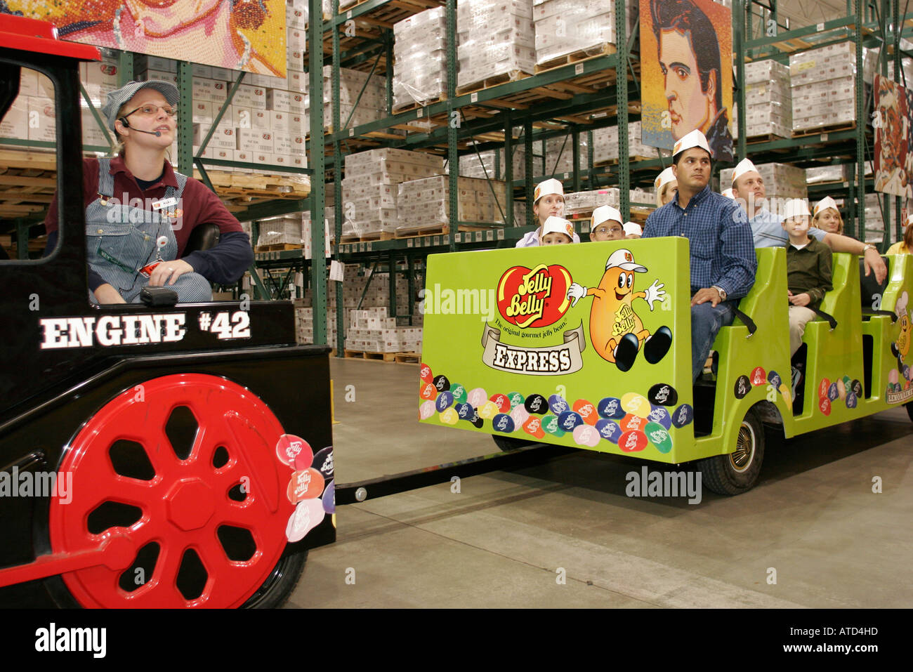 Kenosha Wisconsin,Jelly Belly Candy Store and Tour,train,conductor