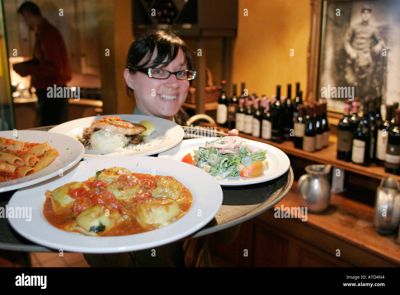 Wisconsin Wi Upper Midwest Kenosha County Kenosha Mangia Trattoria Italian Restaurant Restaurants Food Dine Dining Eating Out Casual Cafe Cafes Stock Photo Alamy