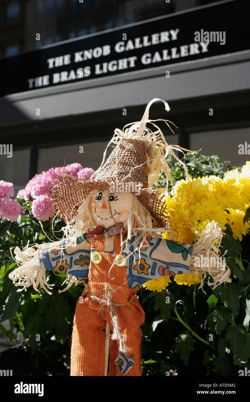 Milwaukee Wisconsin,historic Third Ward,South Broadway,scarecrow,fall