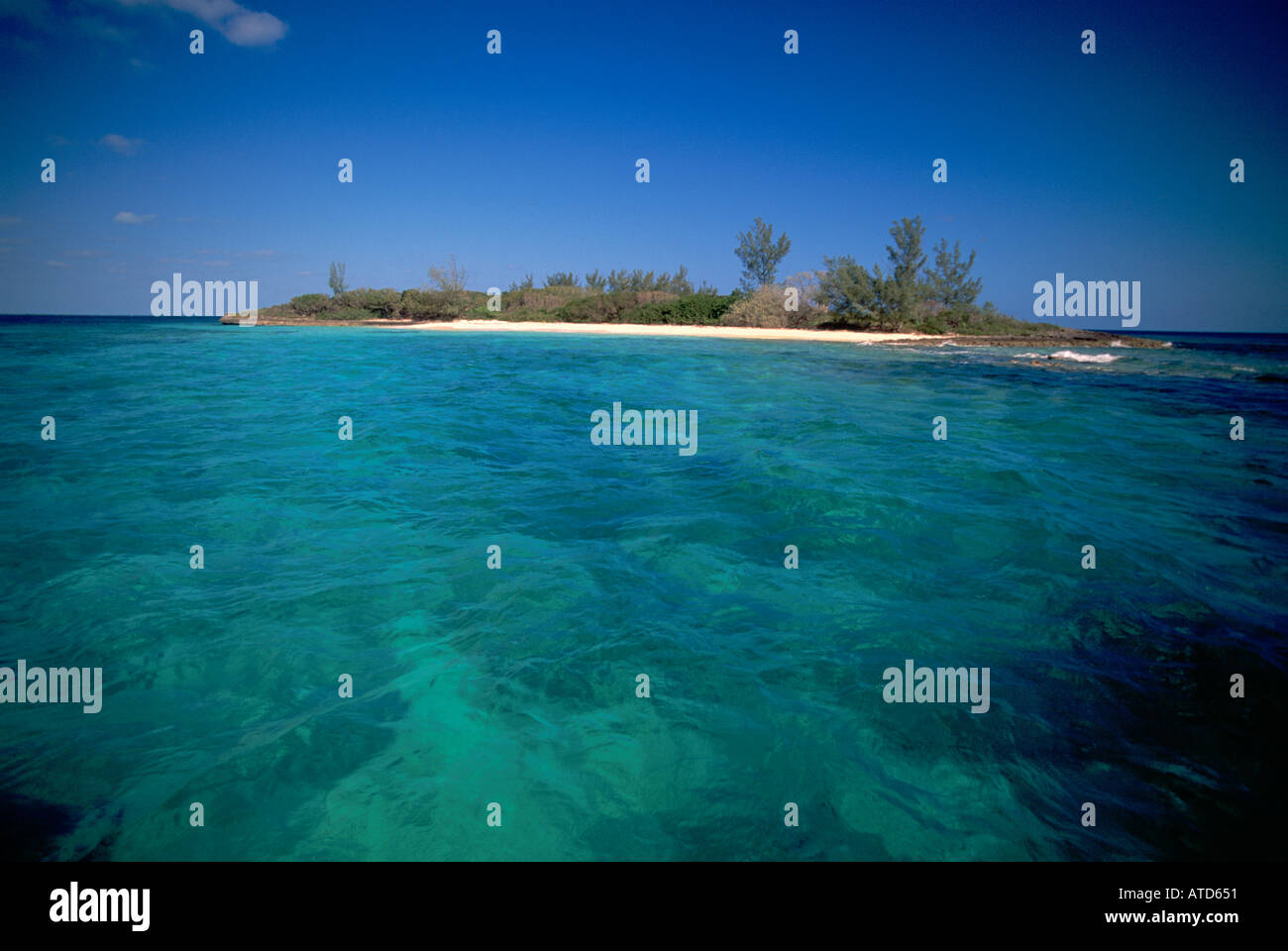 A tiny island in the Caribbean sea Bahamas Stock Photo