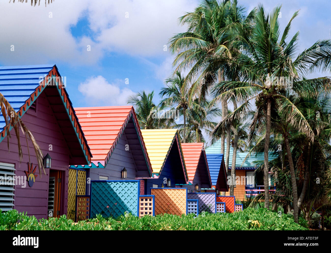 Brightly Colored Cottages At Compass Point Beach Club Nassau