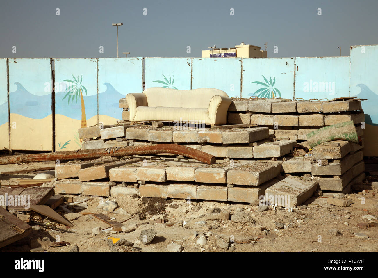 A pile of rubbish on a tip, Abu Dhabi city, UAE Stock Photo