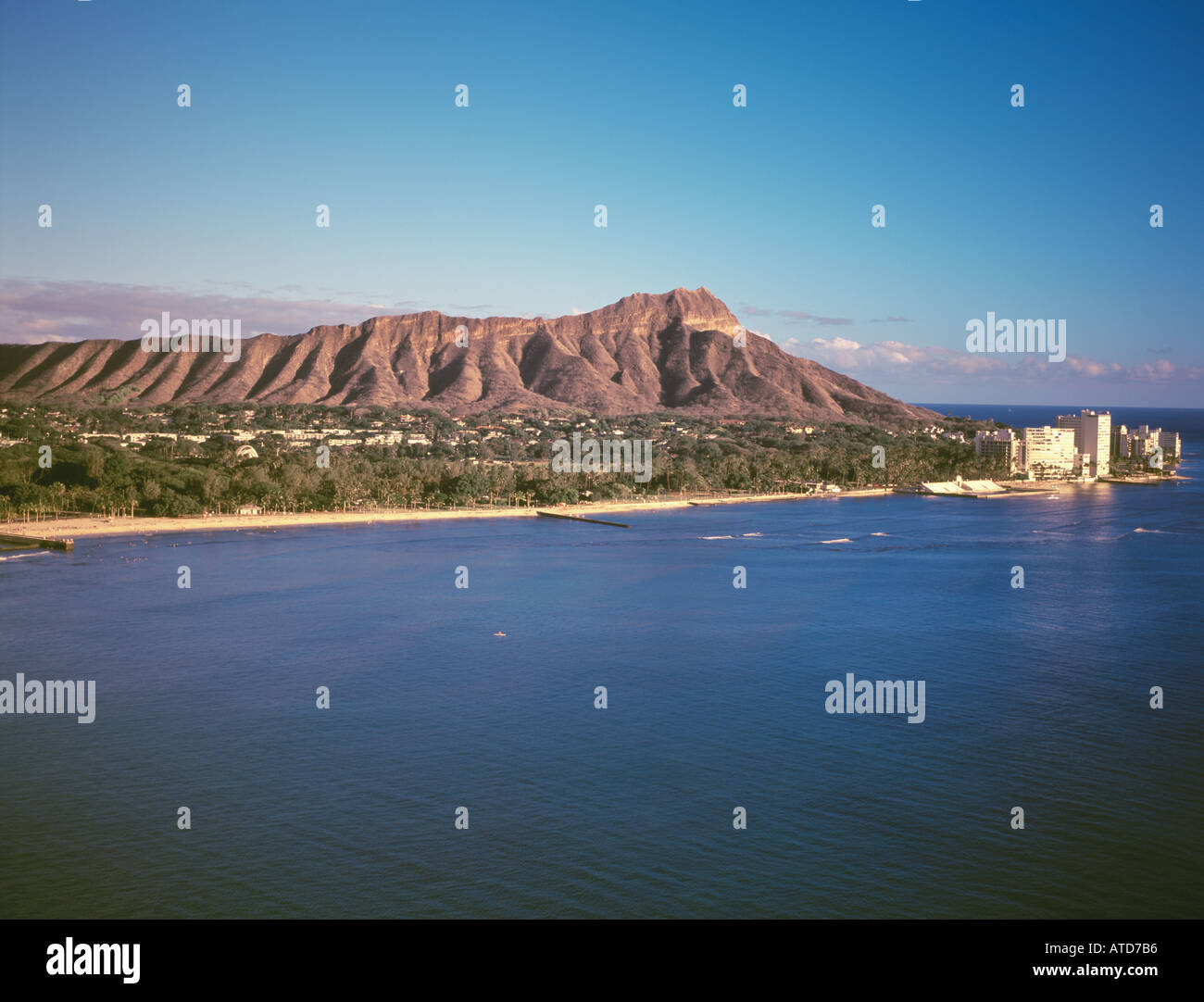 Aerial view of Diamond Head Honolulu Hawaii Stock Photo - Alamy
