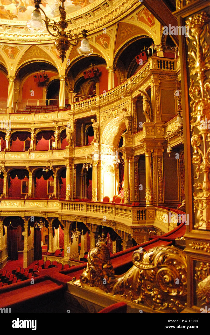 Auditorium from Royal Box, State Opera House, Pest, Budapest, Republic of  Hungary Stock Photo - Alamy