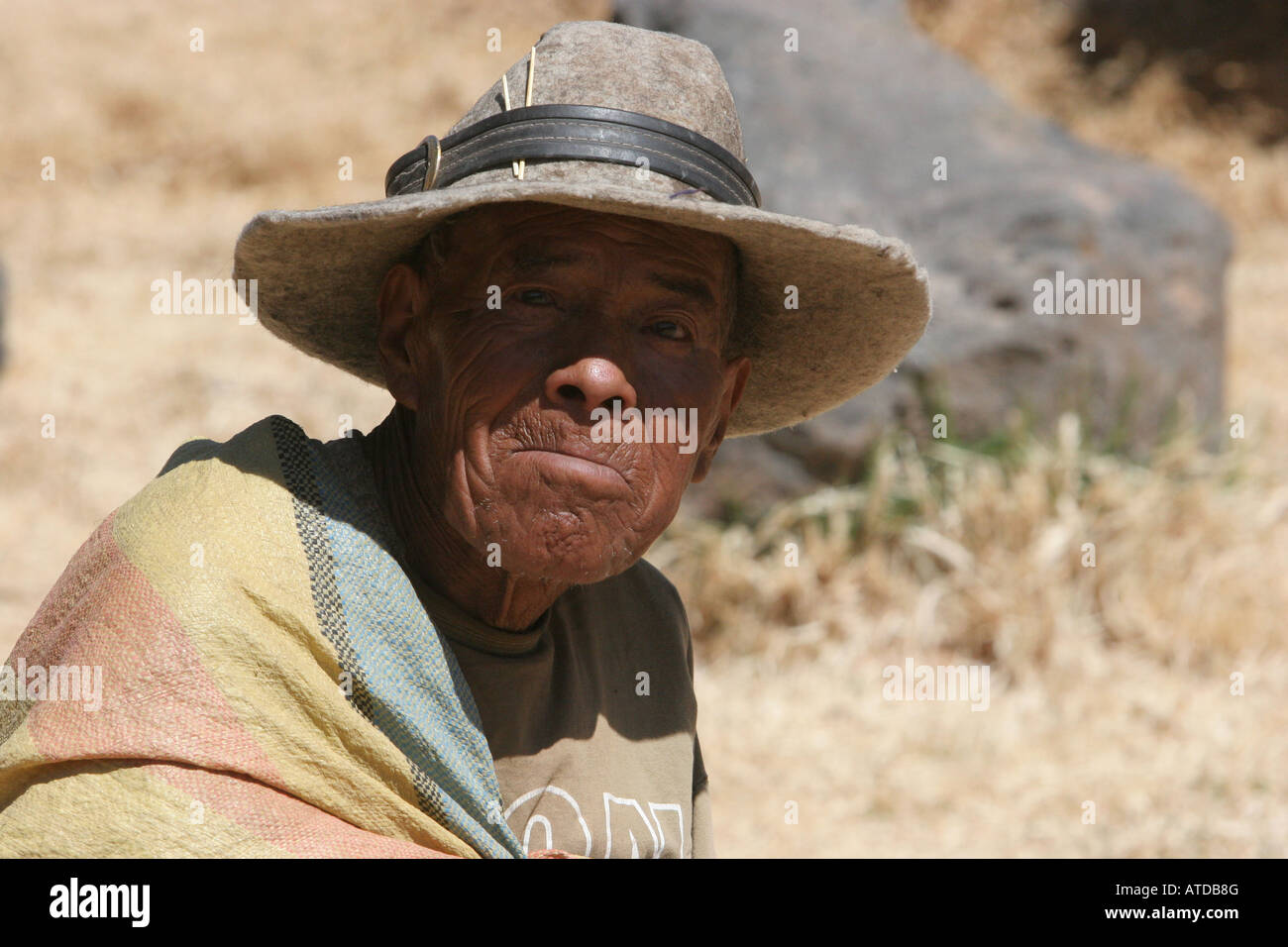 Native Peruvian man Peru Stock Photo