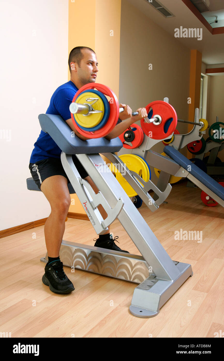 Fitness club gym healthy sport muscles training Stock Photo