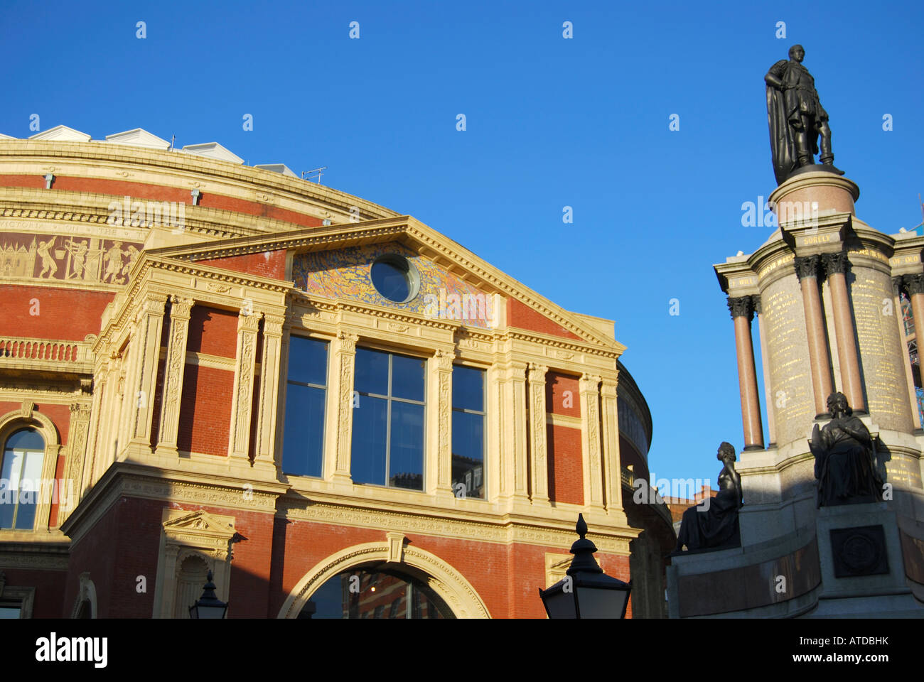 Exterior view at sunset, Royal Albert Festival Hall, Kensington, London, England, United Kingdom Stock Photo