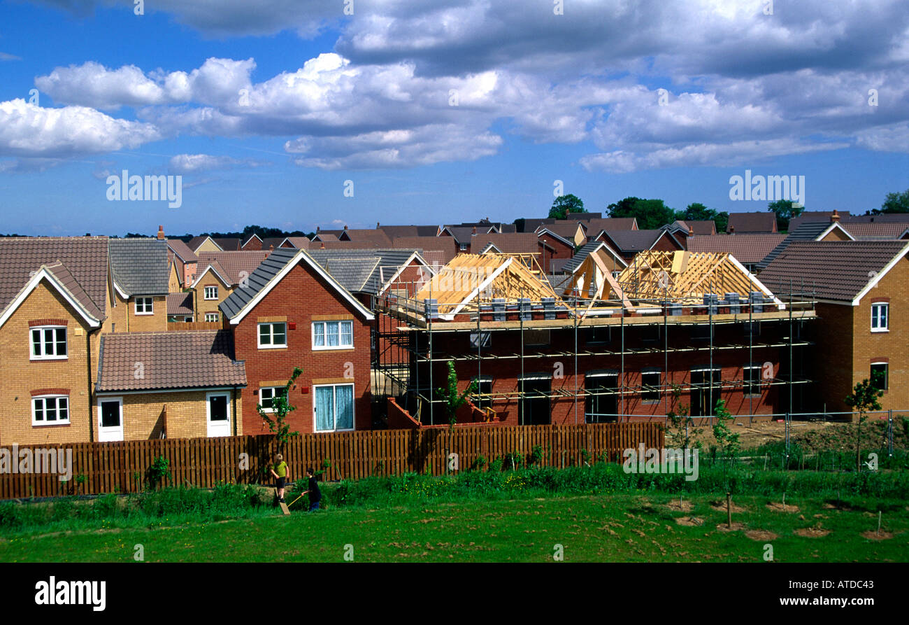 High density new housing estate Saxmundham Suffolk England Stock Photo Alamy