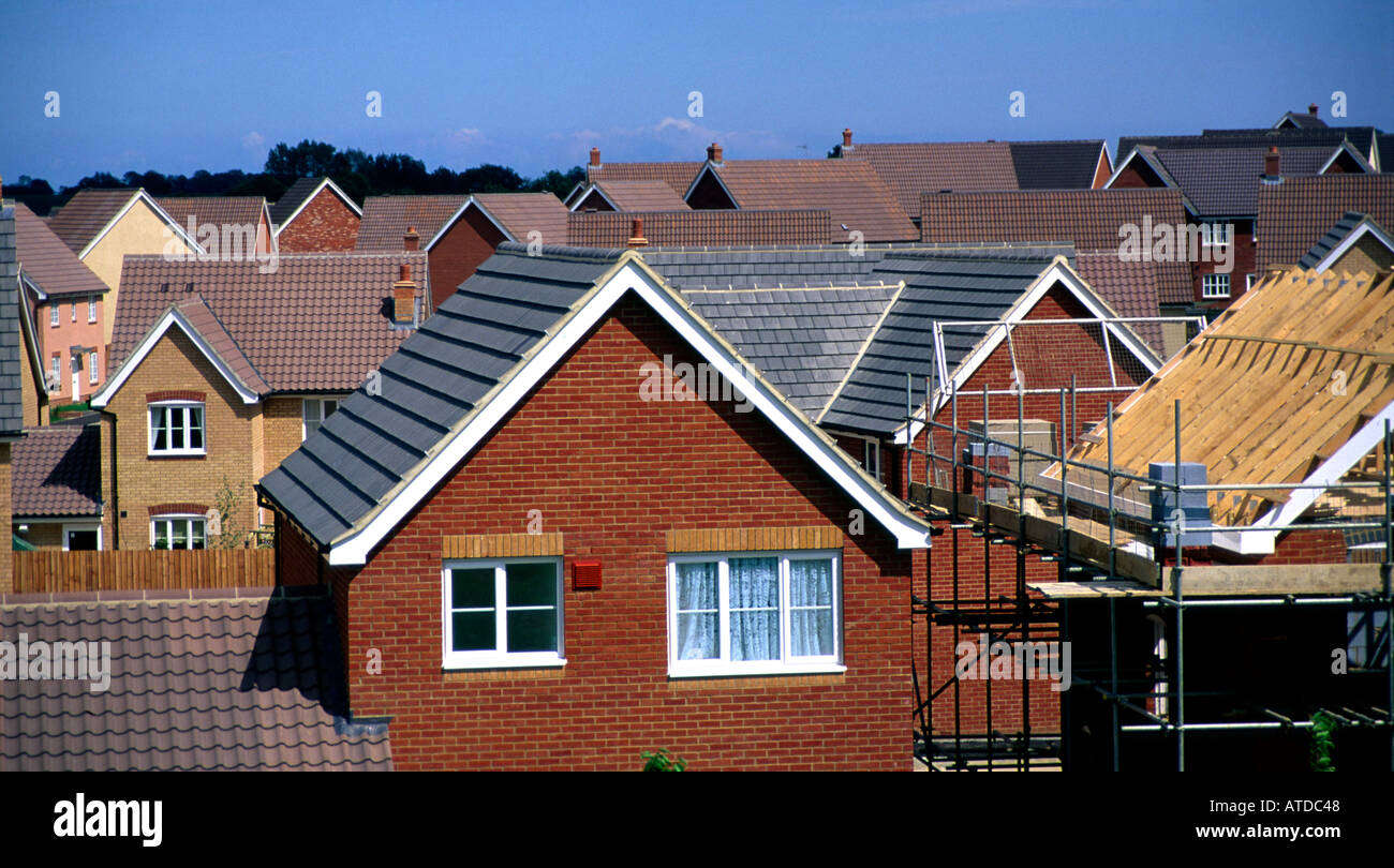 High density new housing estate Saxmundham Suffolk England Stock Photo Alamy