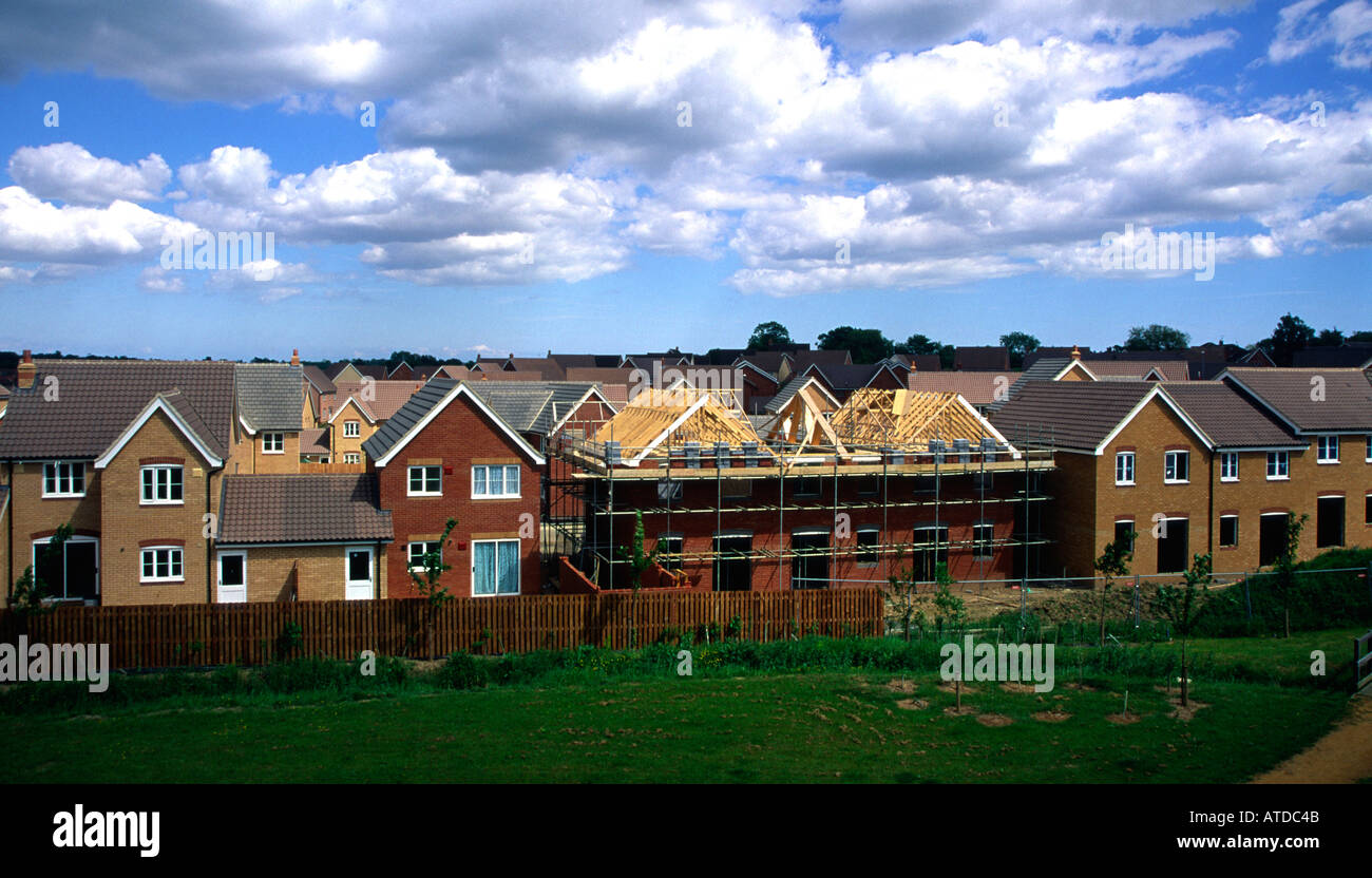 High density new housing estate Saxmundham Suffolk England Stock Photo Alamy