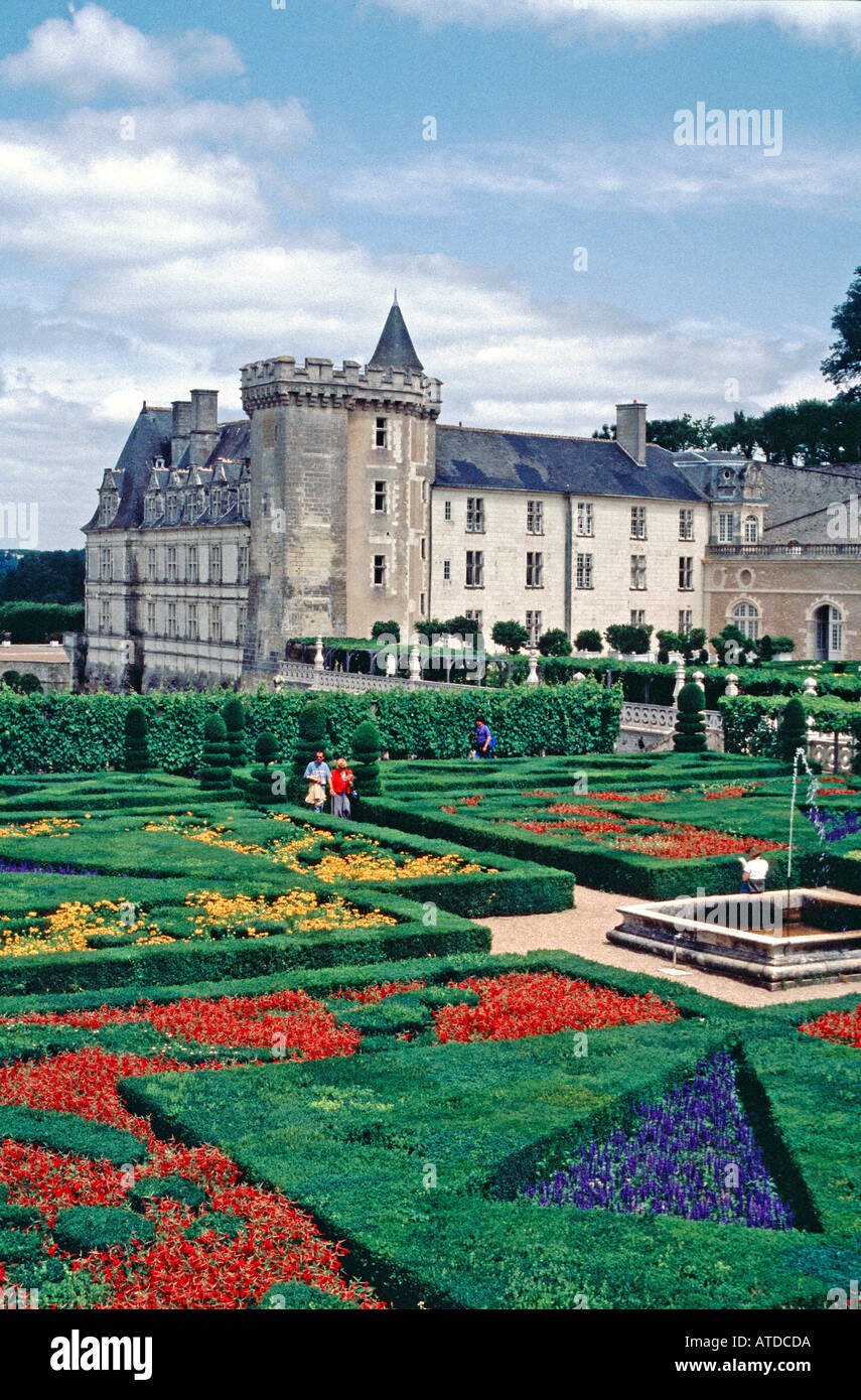 "French Castles" VILLANDRY "Loire Valley" France Renaissance Castle with "Renaissance Gardens