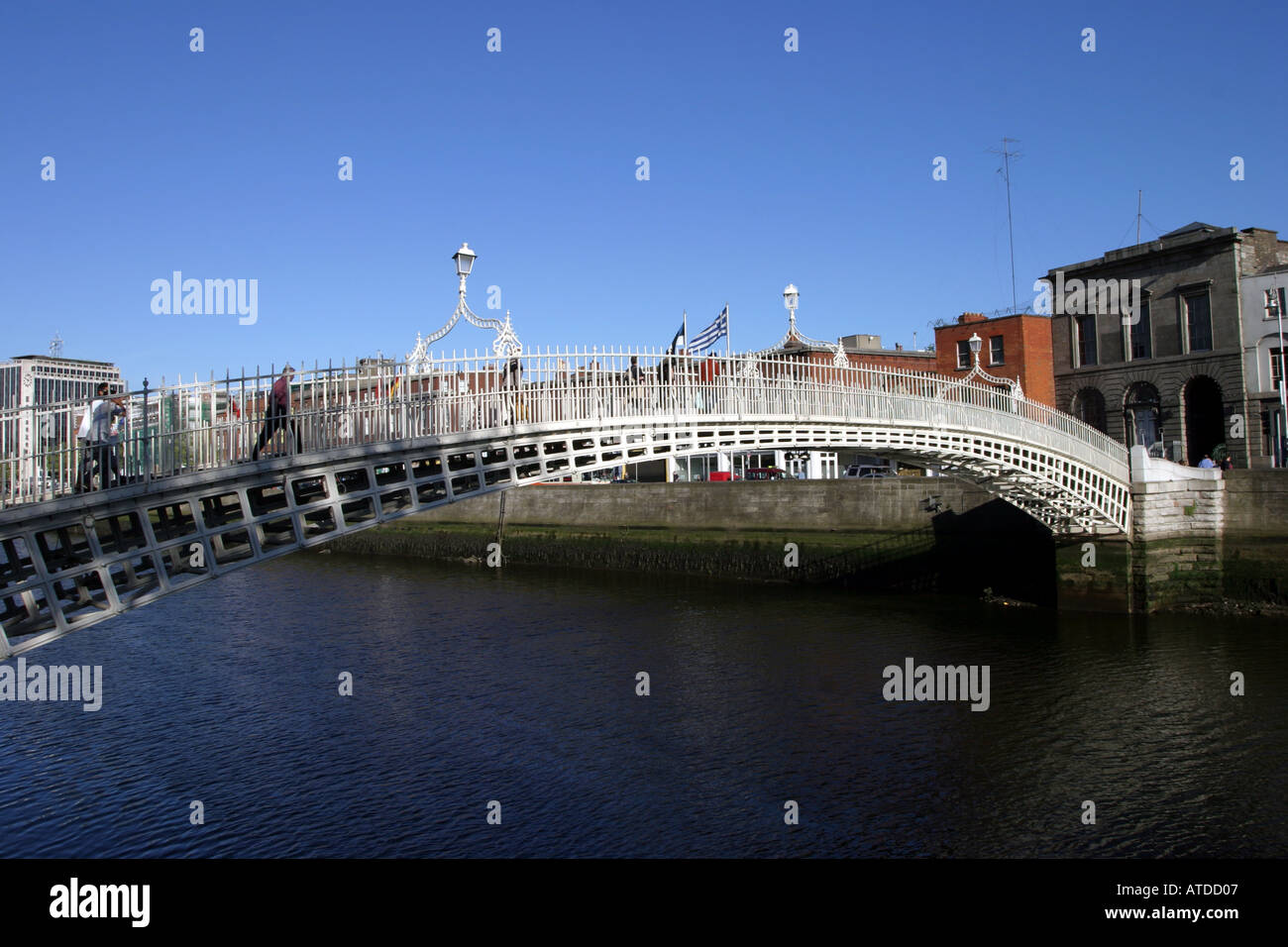 The Ha penny bridge over the River Liffey in Dublin Ireland Stock Photo ...