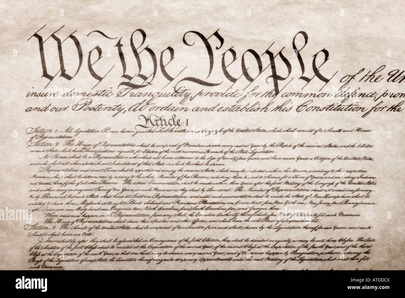 WE The People The US Constitution document Stock Photo