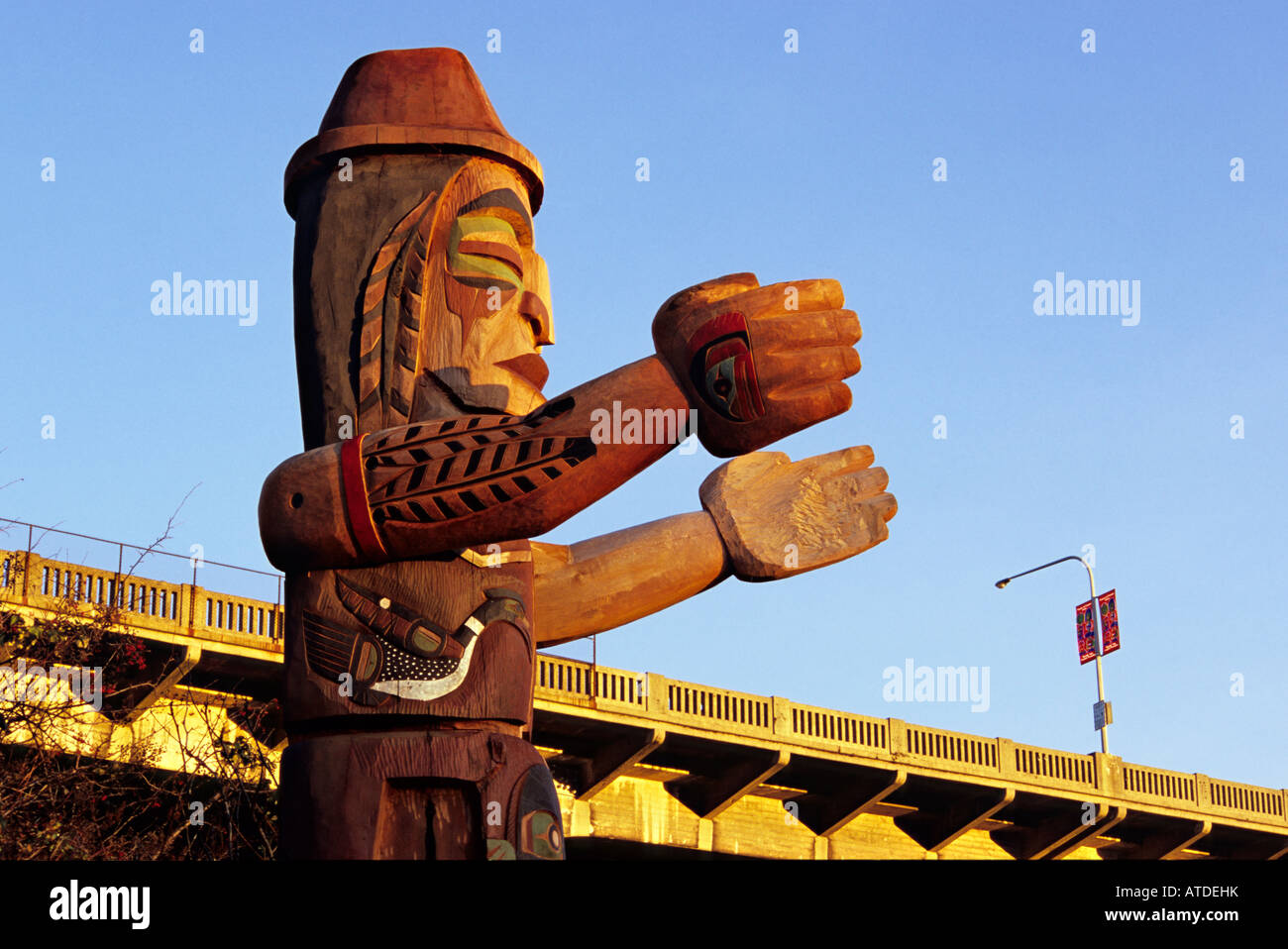 Salish Grandfather figure totem by Squamish Nation artist