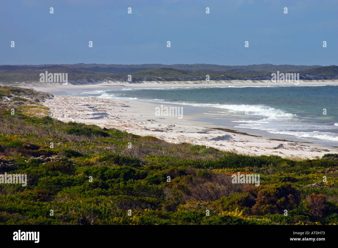 Rugged coastal views of the Southern Ocean along the Great Ocean Drive near Esperance Western Australia Stock Photo