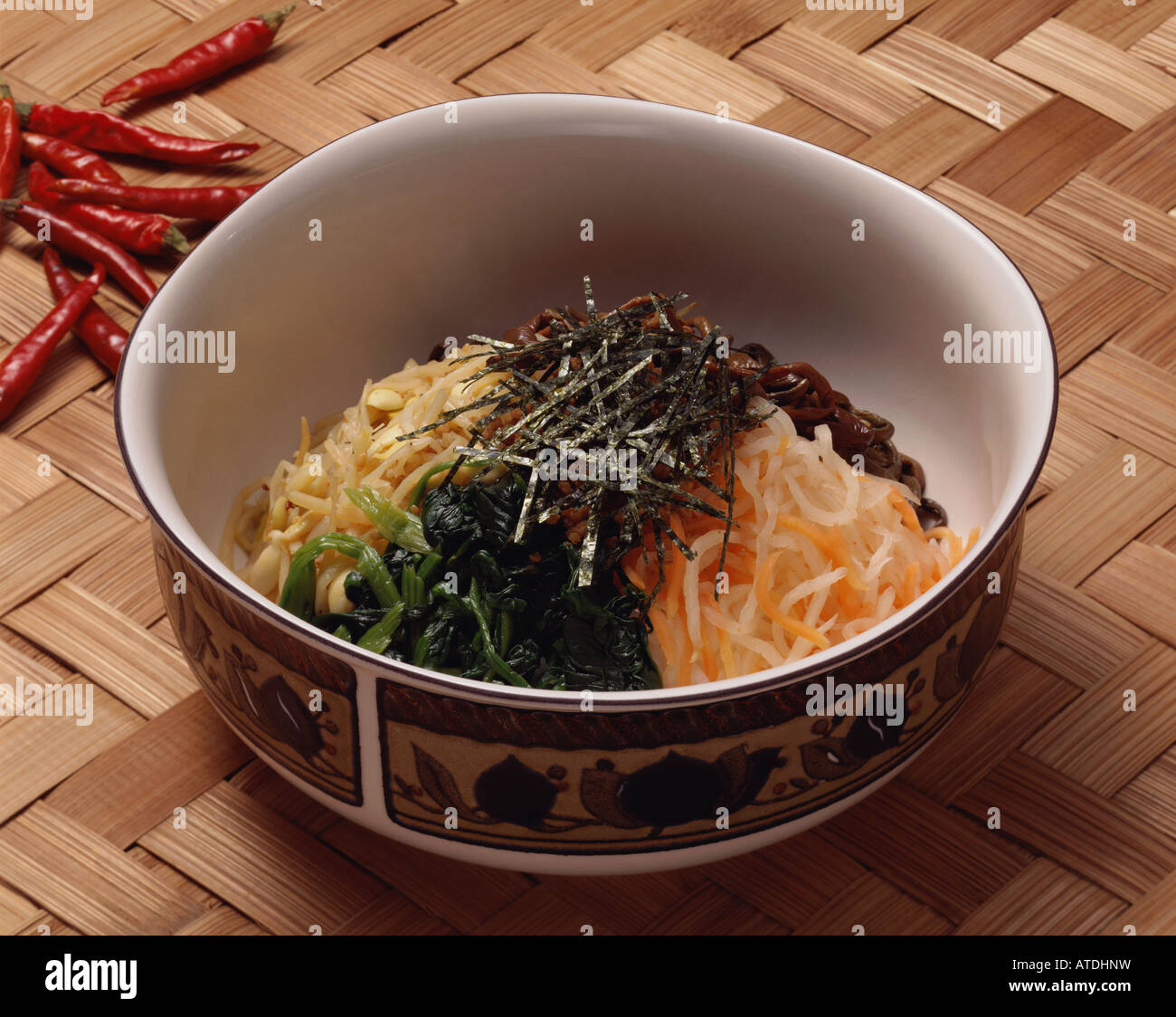 Bowl of Korean food Stock Photo