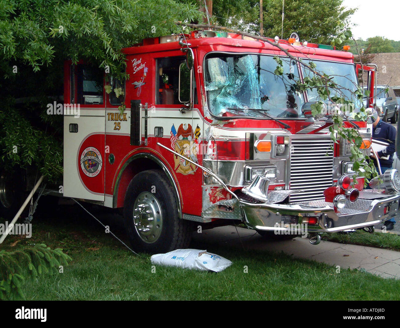 Fire truck accident in Oxon Hill Md Stock Photo Alamy