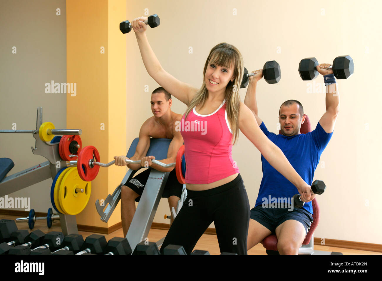 Fitness club gym healthy sport muscles training Stock Photo