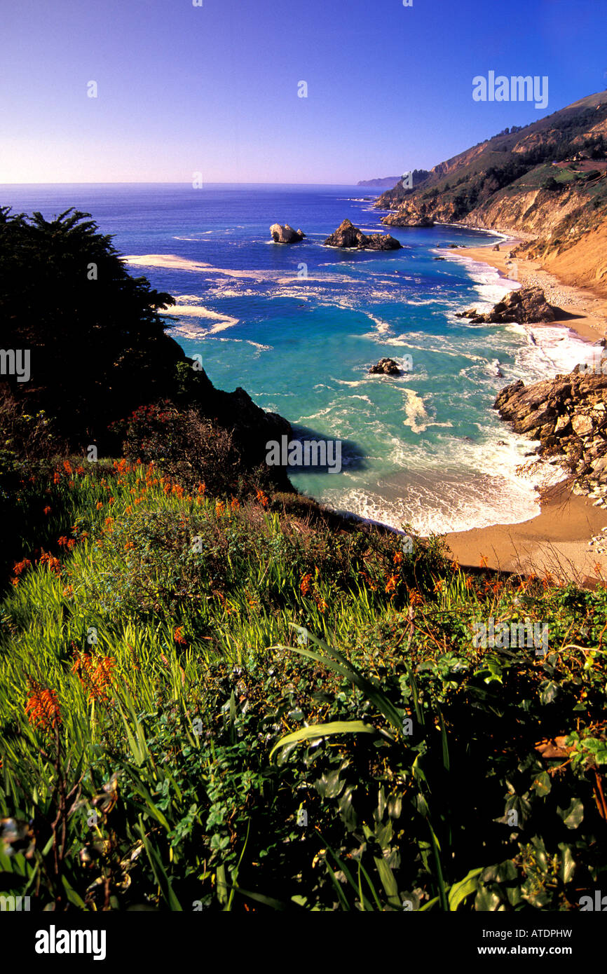 Big Sur coastline California Pacific Ocean Stock Photo